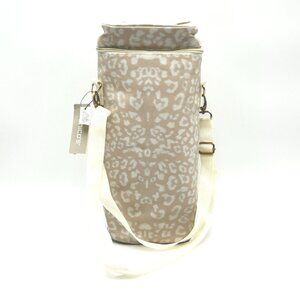 NWT CHICO’S Snow Leopard Insulated Wine Cooler Shoulder Bag 14"x6"x4" Tan Cream
